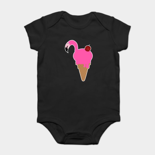Flamingo Lover, Icecream Dripping Baby Bodysuit by logiamerch